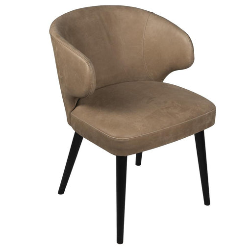PTMD Fiori Taupe Terra Leer Eetkamerstoel-Eetkamerstoelen-PTMD