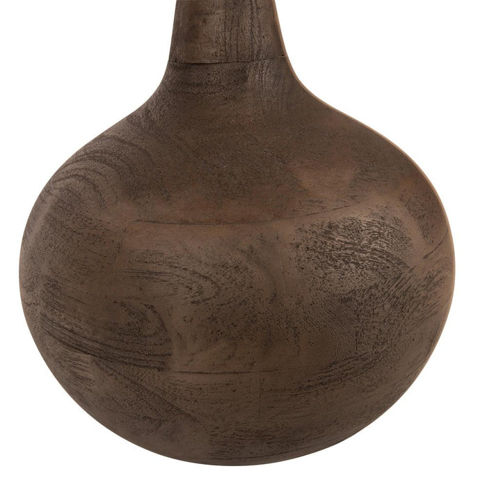 PTMD Flos Grijs Mango Houten Bijzettafel Rond-Bijzettafels-PTMD