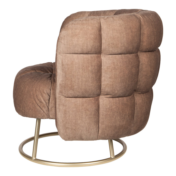 PTMD Fluffy Fauteuil Vogue 3 Antelope Goud Base-Fauteuils-PTMD