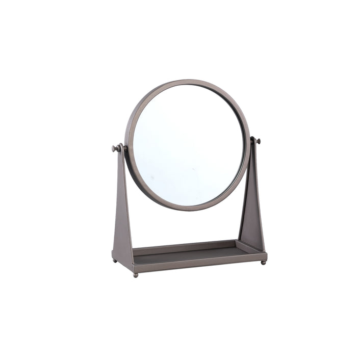 PTMD Francess Bruin Rond Ijzer Tafel Spiegel Flowers Laag-Spiegels-PTMD