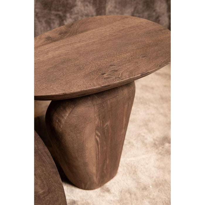 PTMD Harshad Bruin Mango Hout Bijzettafel Organisch-Bijzettafels-PTMD
