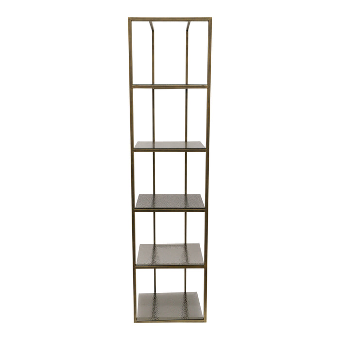 PTMD Ilya Goud Metaal Kast Smoky Glas Shelves-Vakkenkasten-PTMD