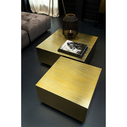PTMD Irvy Goud Ijzer Coffeetable Vierkant Matt sv2-Salontafels-PTMD