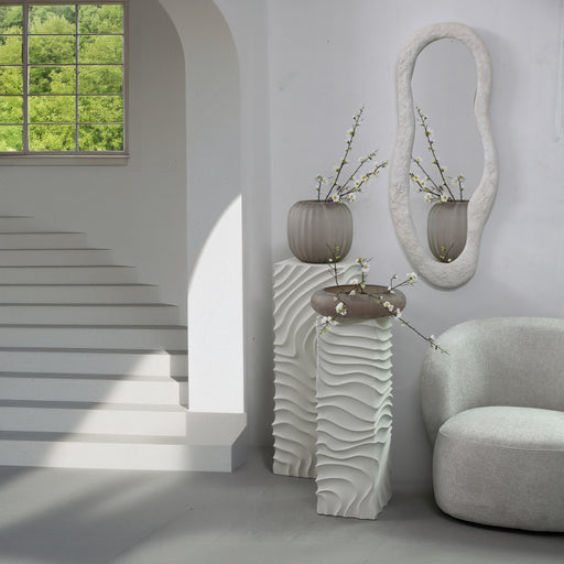 PTMD Isaiah Wit Mdf Pedestal Wavy Design sv2-Bijzettafels-PTMD