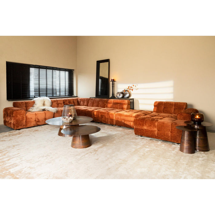 PTMD Jidde Bank Berge 3032 Roestkleurig Stof Hocker-Elementen bank-PTMD