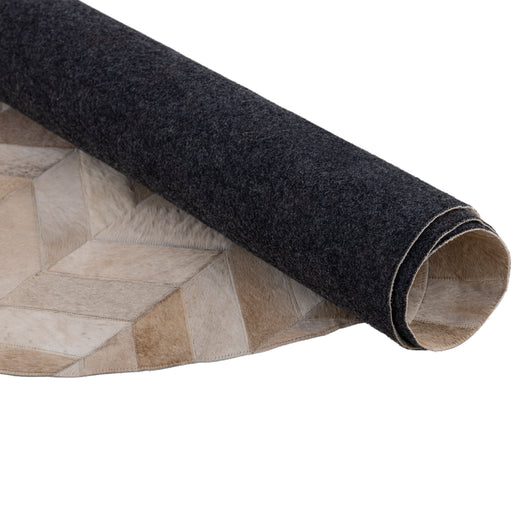 PTMD Joanne Beige Cowhair Patchwork Carpet Ovaal s-Vloerkleden-PTMD