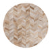 PTMD Joanne Beige Cowhair Patchwork Carpet Rond l-Vloerkleden-PTMD