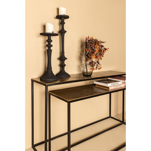 PTMD Kae Goud Aluminium Zwart Ijzer Rectangular Bijzettafel sv2-Bijzettafels-PTMD