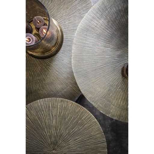 PTMD Kae Goud Aluminium Zwart Ijzer Rond Salontafel m-Salontafels-PTMD