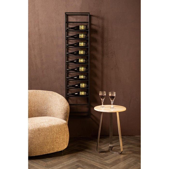 PTMD Kentyn Zwart Rechthoekig Ijzer Wine Rack Large-Wijnrekken-PTMD