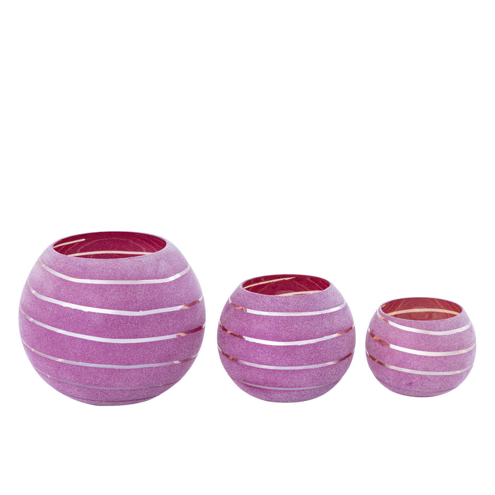 PTMD Korrin Bruin Embossed Rib Glas Tafel Lamp Ball s-Tafellampen-PTMD