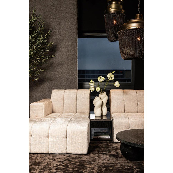 PTMD Laco Bruin Bijzettafel Marmer Top Taupe Metaal Frame-Bijzettafels-PTMD