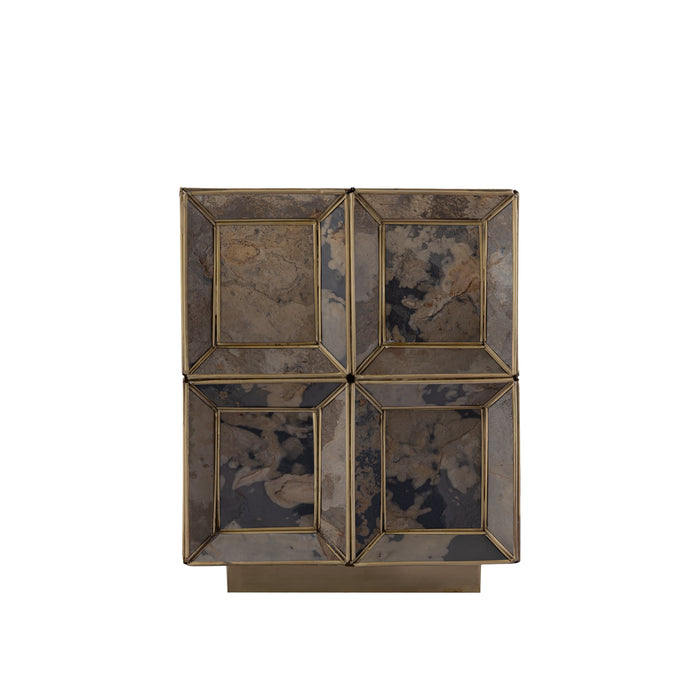 PTMD Layra Messing Steen Fineer Tafel Lamp Antiek Laag-Tafellampen-PTMD