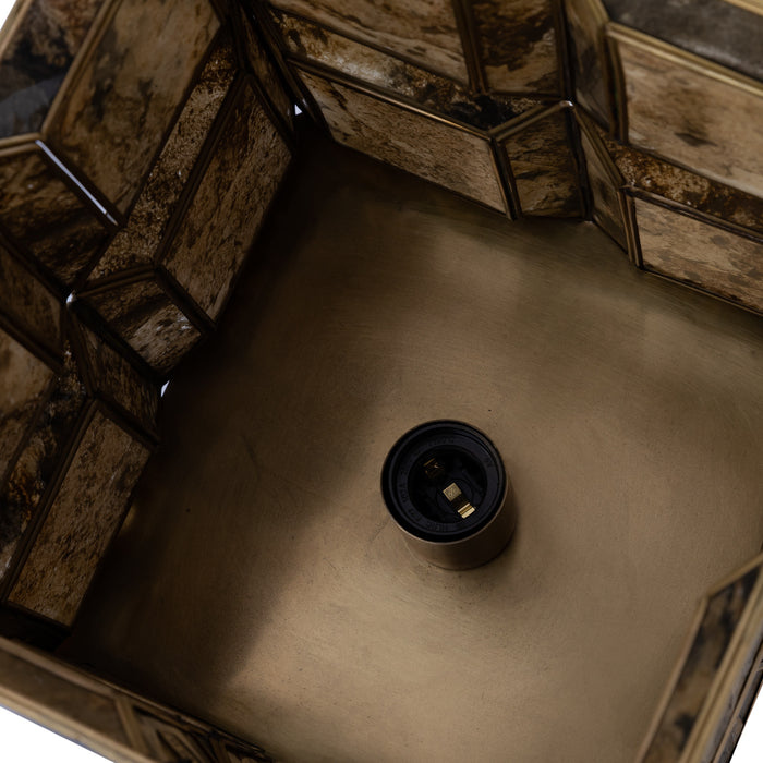 PTMD Layra Messing Steen Fineer Tafel Lamp Antiek Laag-Tafellampen-PTMD