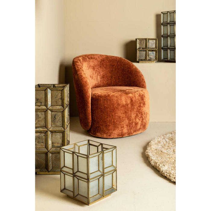 PTMD Layra Messing Steen Fineer Tafel Lamp Antiek Laag-Tafellampen-PTMD