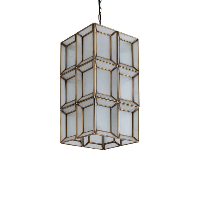 PTMD Layra Wit Milk Glas Hangend Lamp Antiek-Hanglampen-PTMD