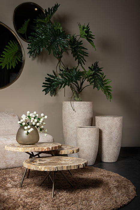 PTMD Limera Messing Aluminium Rond Spiegel Irregular Border s-Spiegels-PTMD