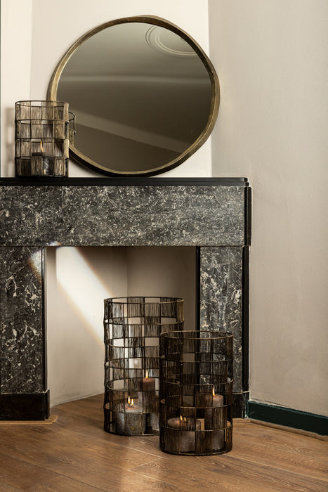 PTMD Limera Messing Aluminium Rond Spiegel Irregular Border s-Spiegels-PTMD