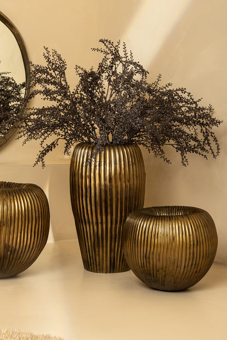 PTMD Limera Messing Aluminium Rond Spiegel Irregular Border s-Spiegels-PTMD