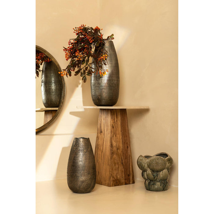 PTMD Limera Messing Aluminium Rond Spiegel Irregular Border s-Spiegels-PTMD