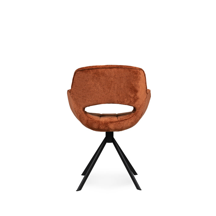 PTMD Link Eetkamerstoel Berge 3032 Roestkleurig Stof Metaal Poot-Eetkamerstoelen-PTMD