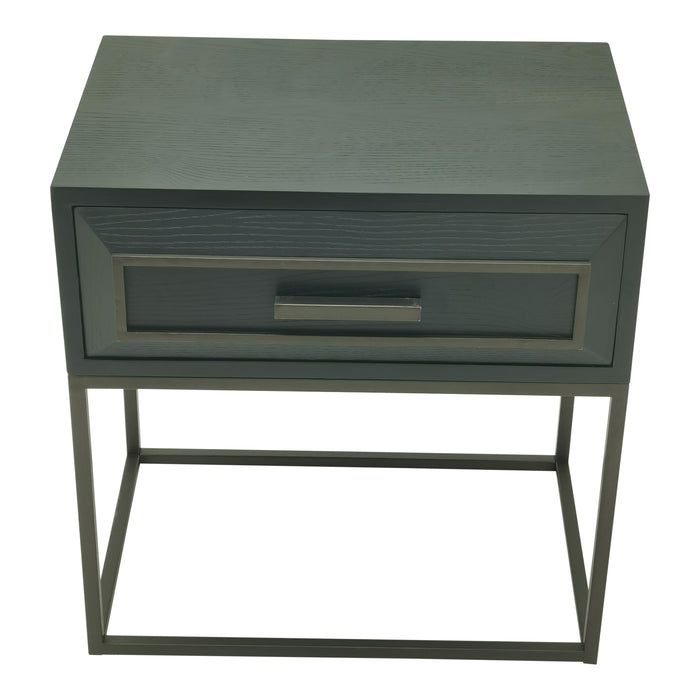 PTMD Lixly Zwart Hout Ijzer Frame Bedside Kast-Kasten-PTMD