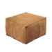 PTMD Marieke Camel Suede Leer Pouf Vierkant-Poefs-PTMD