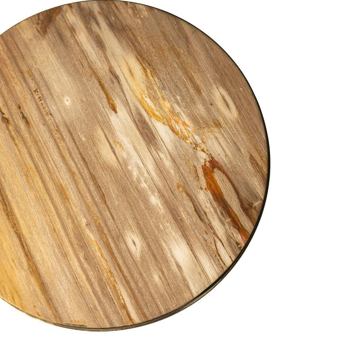 PTMD Mody Natuurlijk Versteend Hout Bijzettafel op Voet Rnd-Bijzettafels-PTMD