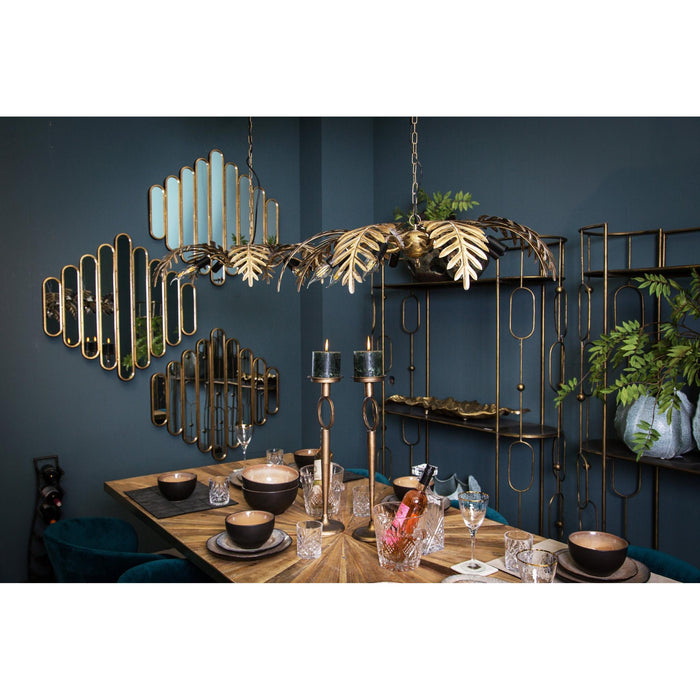 PTMD Moira Goud Metaal Hangend Lamp Palm Leaf Wide-Hanglampen-PTMD