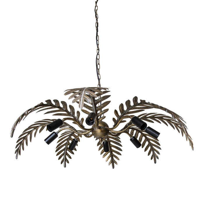 PTMD Moira Goud Metaal Hangend Lamp Palm Leaf Wide-Hanglampen-PTMD
