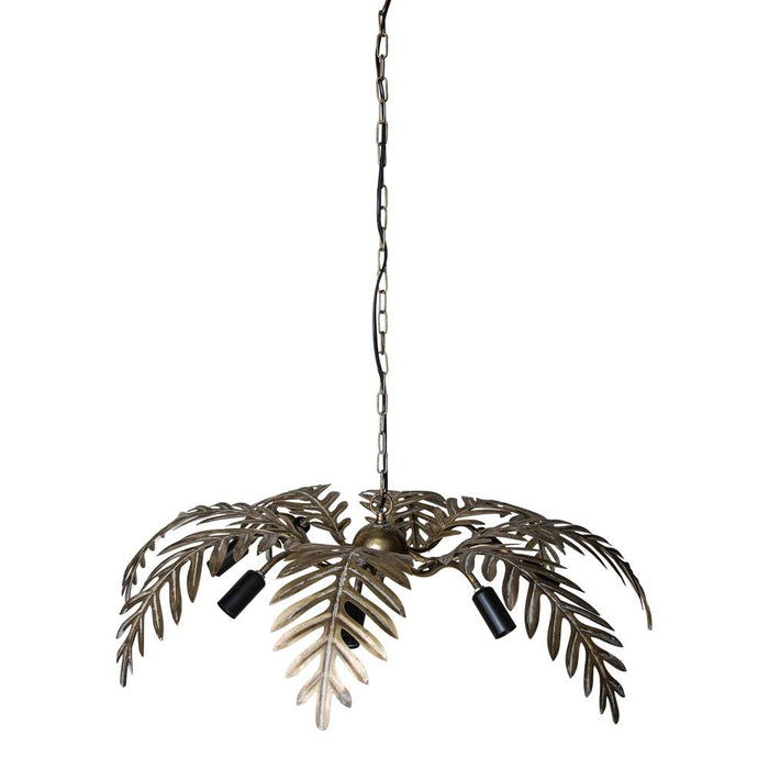 PTMD Moira Goud Metaal Hangend Lamp Palm Leaf Wide-Hanglampen-PTMD