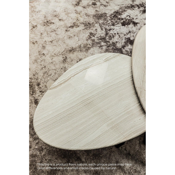 PTMD Muka Coffeetable Hoog Dark Grijs Base Wit Marmer-Salontafels-PTMD