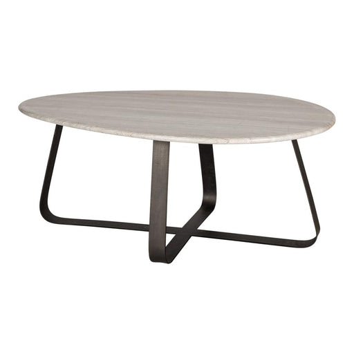 PTMD Muka Coffeetable Hoog Dark Grijs Base Wit Marmer-Salontafels-PTMD