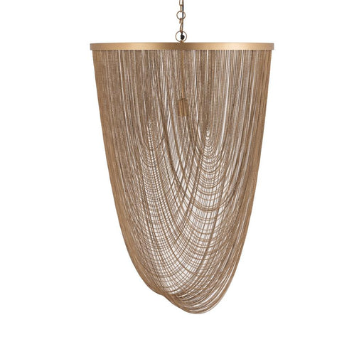 PTMD Nishan Goud Ijzer Chains Rond Hangend Lamp l-Hanglampen-PTMD