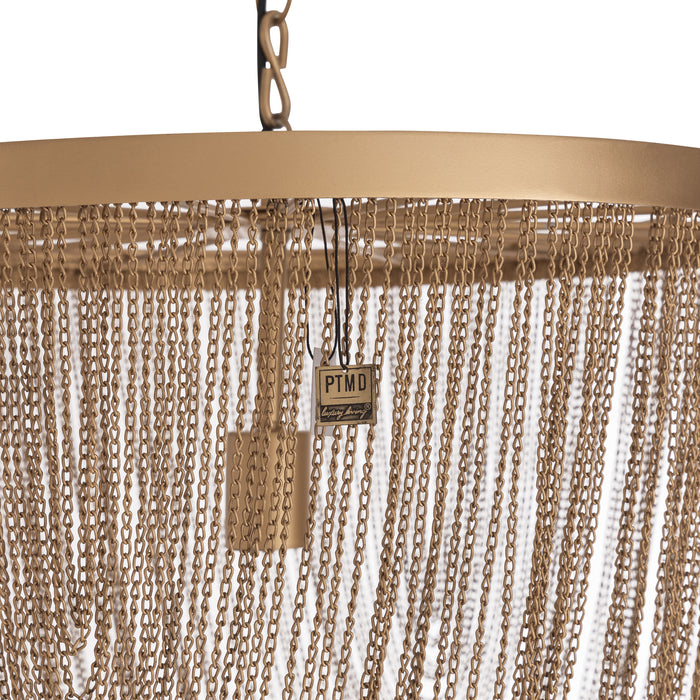 PTMD Nishan Goud Ijzer Chains Rond Hangend Lamp s-Hanglampen-PTMD