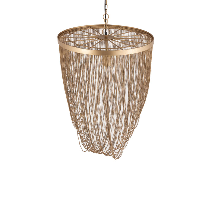 PTMD Nishan Goud Ijzer Chains Rond Hangend Lamp s-Hanglampen-PTMD