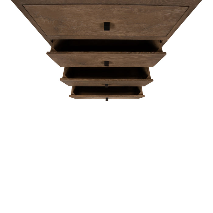 PTMD Oak Kast Armarium 1 Door 4 Laden Glay-Kasten-PTMD