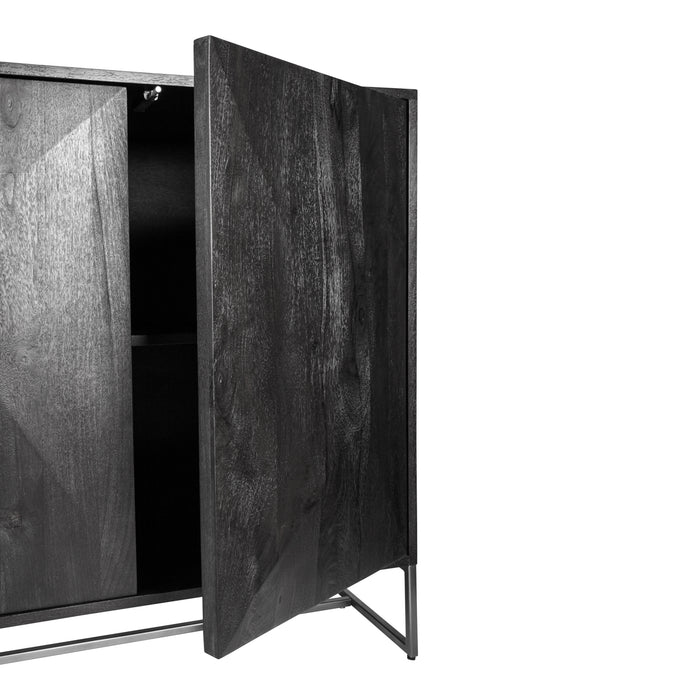 PTMD Onyx Dressoir 4 Drs zwart/zwart-Kasten-PTMD