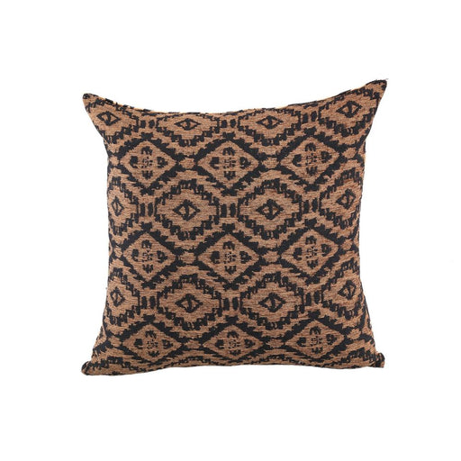PTMD PTMD Clarke Bruin Stof Sierkussen Vierkant Met Print – Luxe Woondecoratie-Kussens-PTMD
