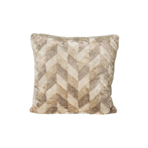 PTMD PTMD Kathleen Crème Imitatiebont Sierkussen Vierkant – Luxe Woondecoratie-Kussens-PTMD