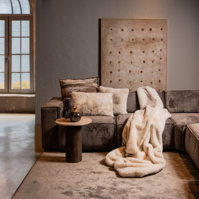 PTMD PTMD Linde Imitatiebont Sierkussen Rechthoek – Luxe Woondecoratie-Kussens-PTMD