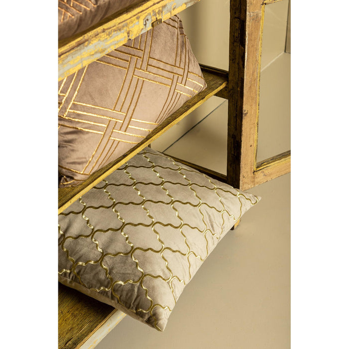 PTMD PTMD Lizze Beige Velvet Sierkussen Vierkant – Luxe Woondecoratie-Kussens-PTMD