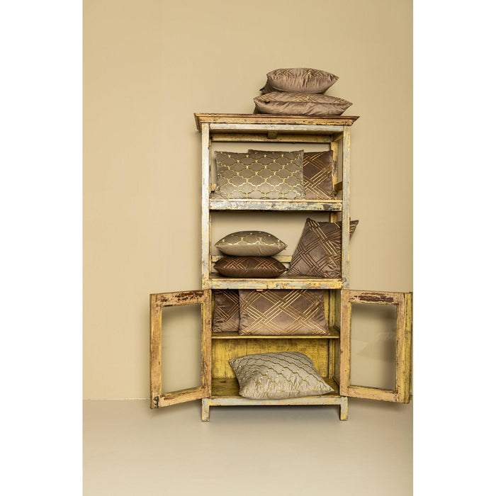 PTMD PTMD Lizze Beige Velvet Sierkussen Vierkant – Luxe Woondecoratie-Kussens-PTMD