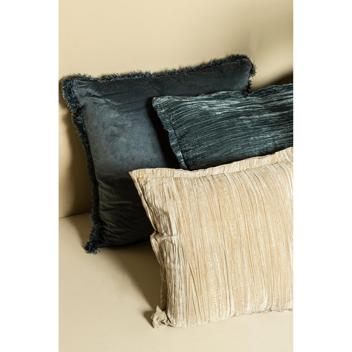 PTMD PTMD Senny Beige Velvet Sierkussen Rechthoek Met Ruffle Rand – Luxe Woondecoratie-Kussens-PTMD