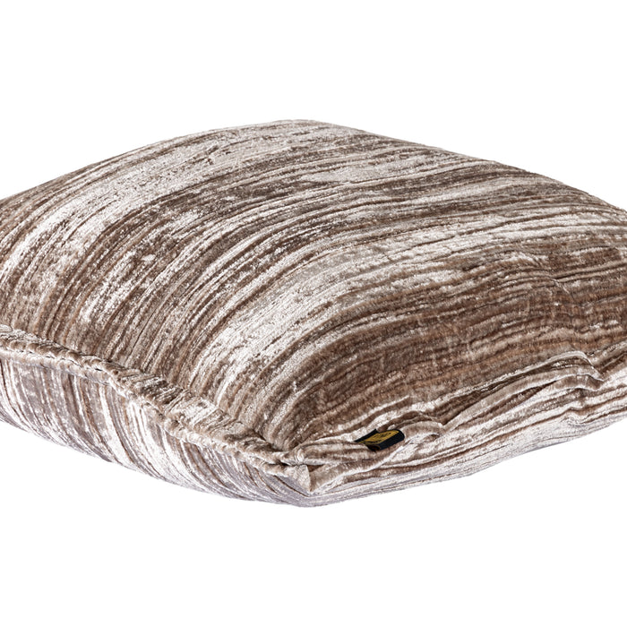 PTMD PTMD Senny Beige Velvet Sierkussen Vierkant Met Ruffle Rand – Luxe Woondecoratie-Kussens-PTMD