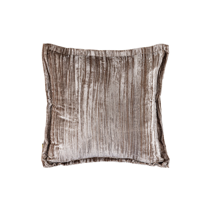 PTMD PTMD Senny Beige Velvet Sierkussen Vierkant Met Ruffle Rand – Luxe Woondecoratie-Kussens-PTMD