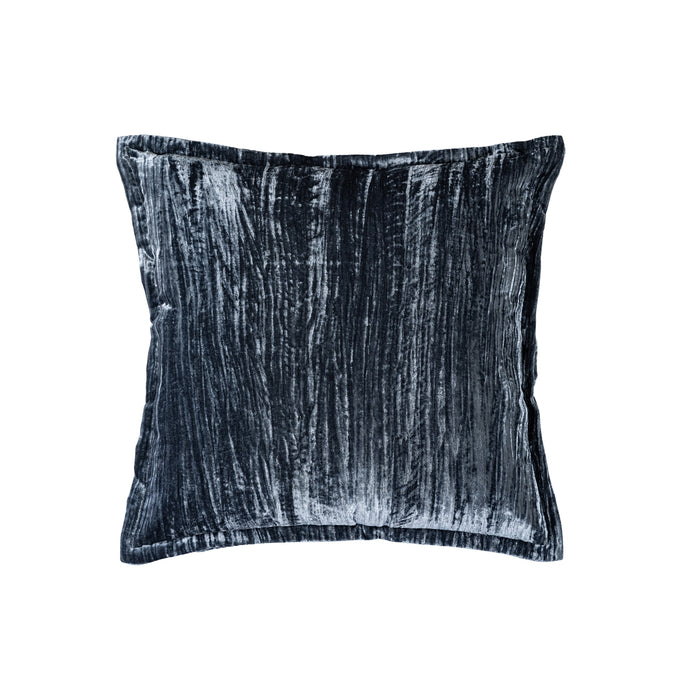 PTMD PTMD Senny Blauw Velvet Sierkussen Vierkant Met Ruffle Rand – Luxe Woondecoratie-Kussens-PTMD