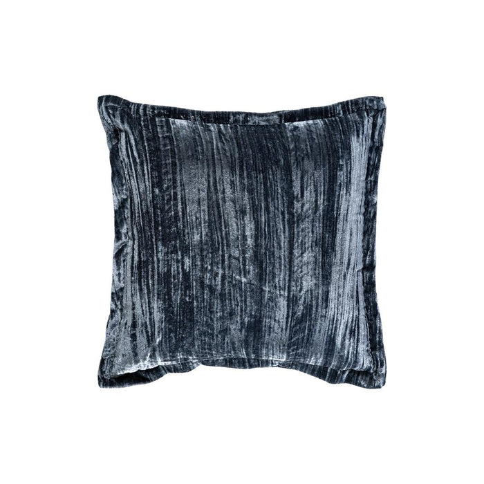 PTMD PTMD Senny Blauw Velvet Sierkussen Vierkant Met Ruffle Rand – Luxe Woondecoratie-Kussens-PTMD