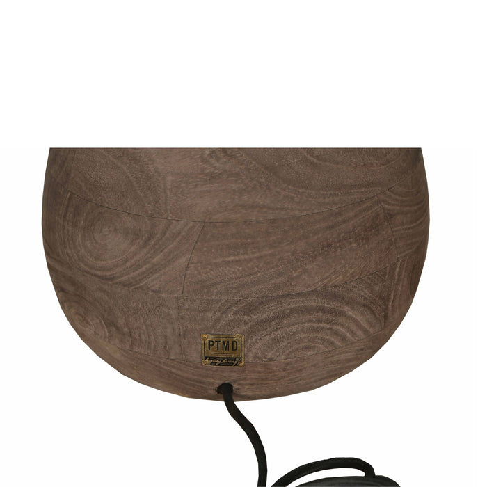 PTMD Peake Bruin Mango Hout Rond Tafel Lamp Laag-Tafellampen-PTMD