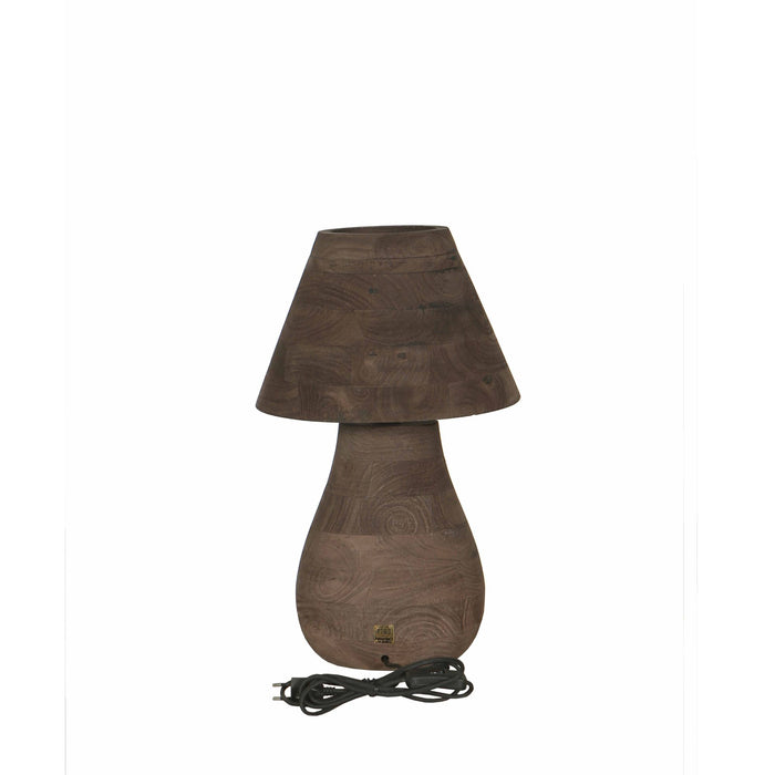 PTMD Peake Bruin Mango Hout Rond Tafel Lamp Laag-Tafellampen-PTMD